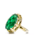 14K жълто злато Смарагд Пръстен Винтидж крафт vrc134y